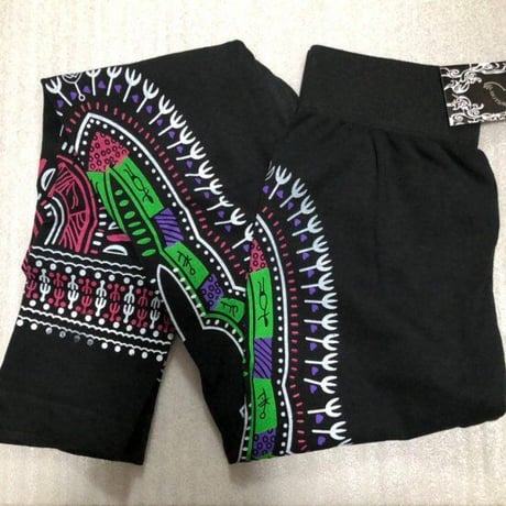 アフリカ　アフリカン　ダシキ　レギンス　Africa Dashiki leggings White/Purple/Green