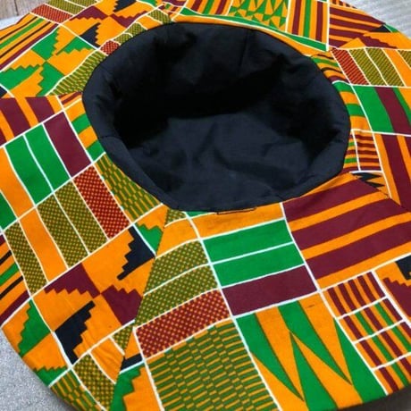 《色落ちSALE》Made in Ghana　アフリカ　ケンテ　ハット　帽子　Africa Kente