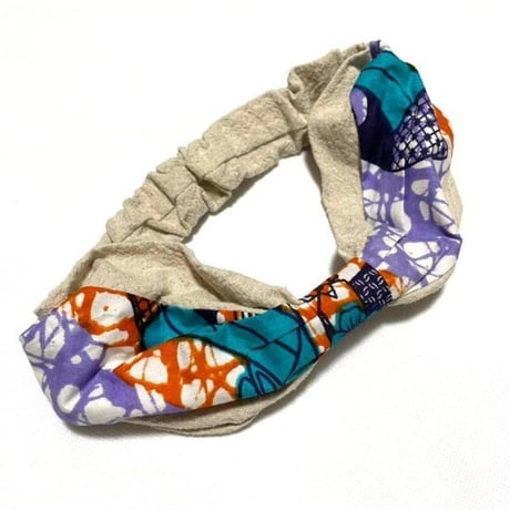 アフリカンプリント　アフリカ布　パーニュ　キテンゲ　リボン　ヘアバンド　African print Head wrap
