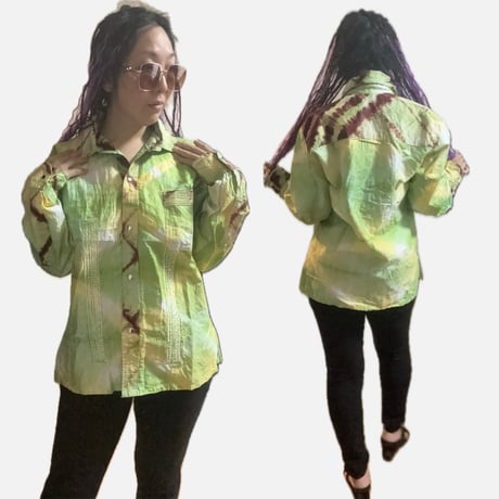 USED Made in Africa Congo アフリカンプリント　長袖　シャツ　African print shirt