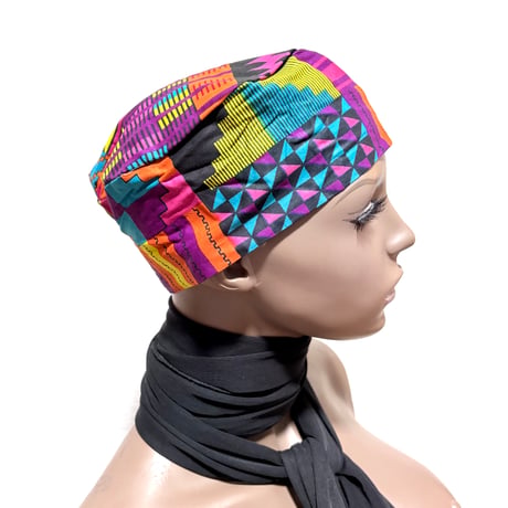 アフリカンプリント　パーニュ　キテンゲ　キャップ　ハット　帽子　African print Kufi Hat