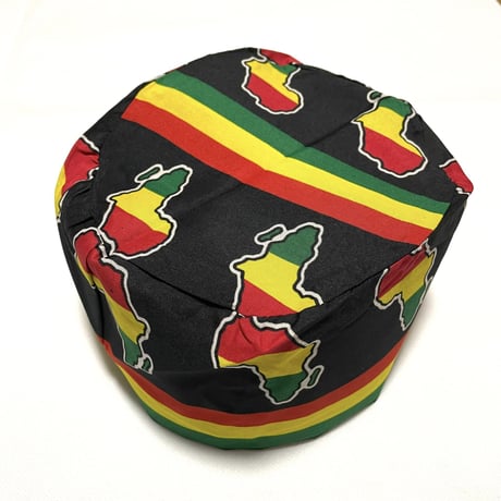 アフリカンプリント　アフリカ大陸　パーニュ　キテンゲ　キャップ　ハット　帽子　African print Kufi Hat C-H117