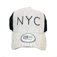 ≪委託商品≫New era ADJUSTABLE cap NYC　ホワイト×ブラック　ボーダー　ニューエラ　メッシュ　キャップ　アジャスタブル