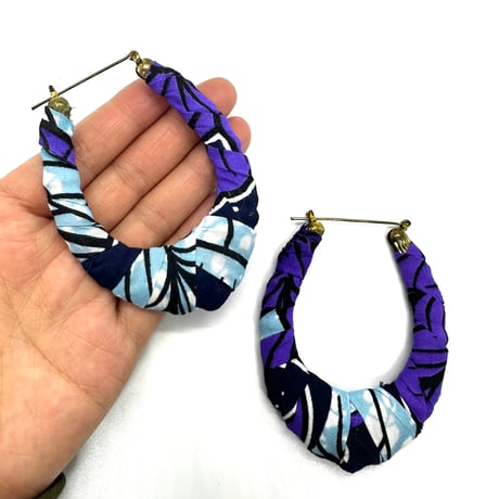アフリカンプリント　アフリカンバンブーピアス　アフリカ布　ハンドメイド　バンブーピアス　hiphop african print