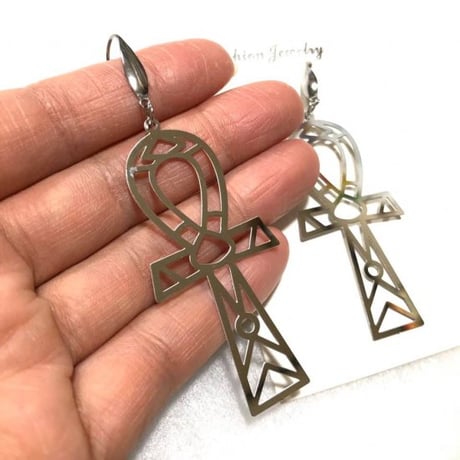 アフリカ　アフリカン　エジプト　Egypt　アンク　Ankh　シルバー　ピアス