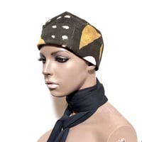 アフリカンプリント　泥染め　キャップ　ハット　帽子　African print Kufi Hat mud cloth