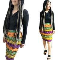 アフリカンプリント　アイ柄　カラフル　スカート　African print skirt