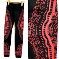 アフリカ　アフリカン　ダシキ　レギンス　Africa Dashiki leggings Red