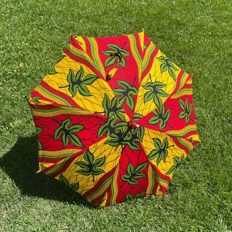 《※配送について※商品説明をお読みください》　アフリカンプリント　ハンドメイド　日傘　アフリカ布　パーニュ　キテンゲ　African print handmade sunshade