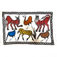 Made in Africa Cote d'Ivoire　手織り　アフリカ　コートジボワール　コロゴ　特大　ハンドメイド　アート　Ivory Coast Korhogo Painting