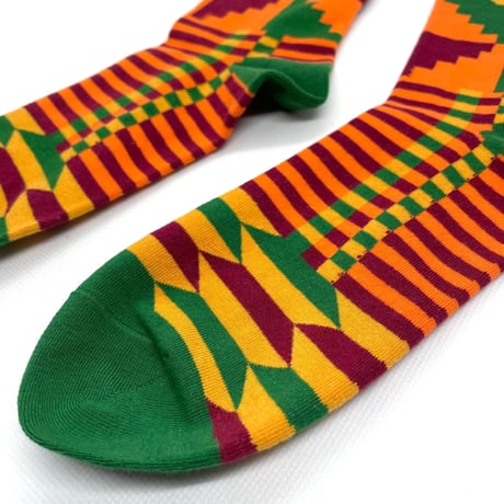 アフリカンプリント　ケンテ　靴下　ソックス　African print kente socks