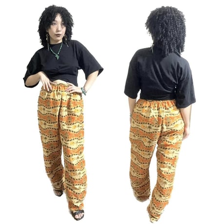 ユニセックス　アフリカンプリント　ワイド　パンツ　African print pants