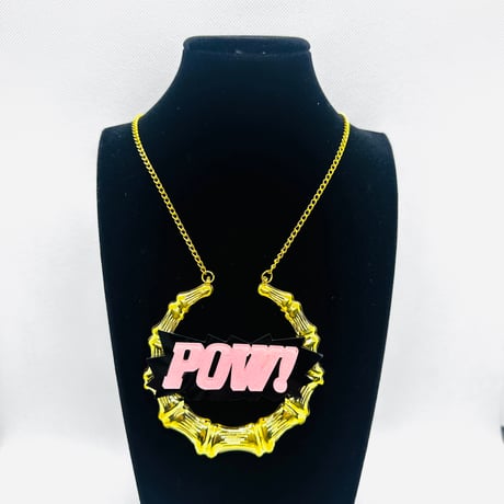在庫処分SALE　ピンク　ブルー　レッド　バンブー　POW!　ネックレス　ヒップホップ　90年代　90’s hiphop Bling Bling