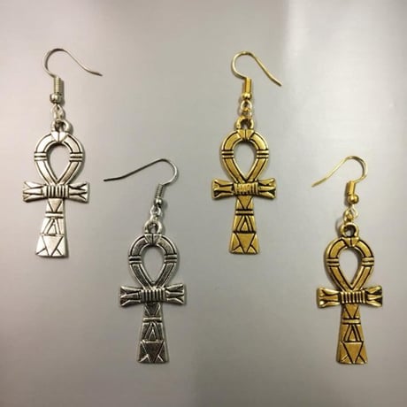 アフリカ　アフリカン　エジプト　Egypt　アンク　Ankh　ゴールド　シルバー　ピアス