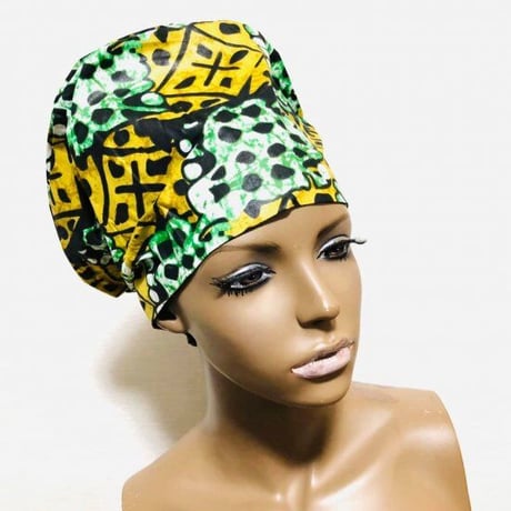 アフリカンプリント　ネフェルティティ　モチーフ　ハット　帽子　African print hat