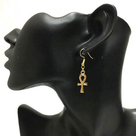 アフリカ　エジプト　Egypt　アンク　Ankh　ゴールド　ミニ　ピアス