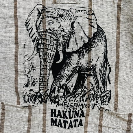 ハクナマタタ　ケニア　象　ゾウ　シャツ　Made in Kenya Hakuna matata shirt