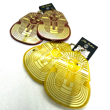 在庫処分SALE　ファラオ　スフィンクス　エジプト　イエロー　ピアス　ヒップホップ　90年代　90’s hiphop Bling Bling