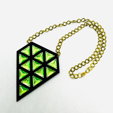 在庫処分SALE　グリーン　ダイヤ　ネックレス　ヒップホップ　90年代　90’s hiphop Bling Bling