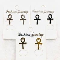 アフリカ　アフリカン　エジプト　Ankh　アンク　ゴールド　シルバー　ブラック　ミニ　ピアス　hiphop