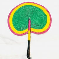 Made in Nigeria　アフリカ　ナイジェリア　ハンドメイド　手織り　うちわ　Africa Handmade Woven fan