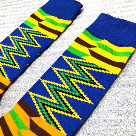 アフリカンプリント　ケンテ　靴下　ソックス　African print kente socks
