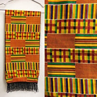 アフリカンプリント　ケンテ　スカーフ　インテリア　African print Kente Scarf