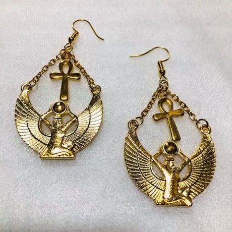 アフリカ　エジプト　Egypt　アンク　Ankh　イシス　Isis　ゴールド　ピアス