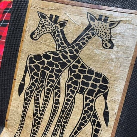 Made in Kenya　アフリカ　バナナの皮　ハンドメイド　動物　村　アート　ケニア　インテリア