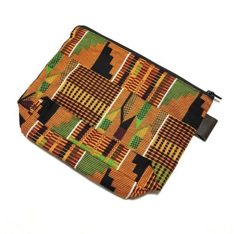アフリカンプリント　アフリカ布　ハンドメイド　ケンテ　ポーチ　African print porch Kente