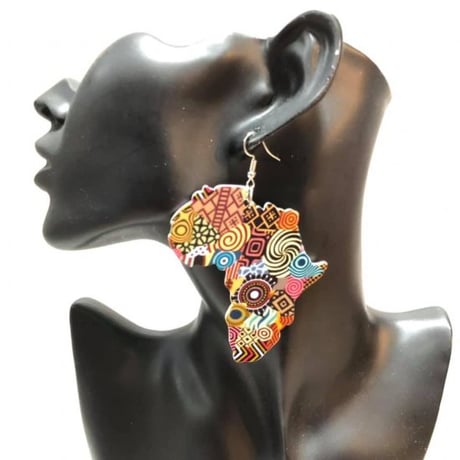 アフリカ　アフリカン　アフリカ大陸　ピアス　Africa　African map