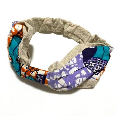 アフリカンプリント　アフリカ布　パーニュ　キテンゲ　リボン　ヘアバンド　African print Head wrap