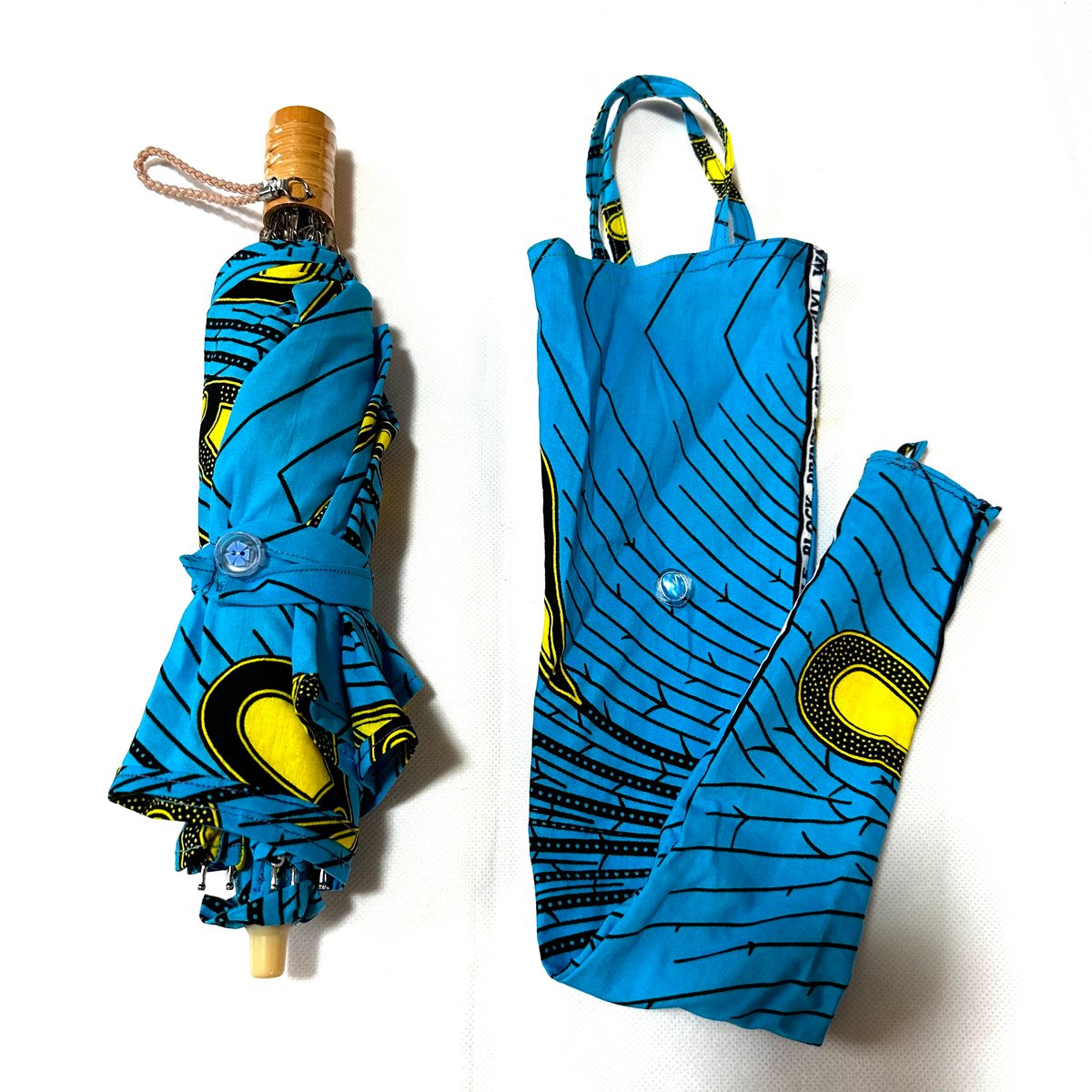 ハンドメイド⭐︎アフリカ布折りたたみ日傘‼︎ 折り畳み アフリカンプリント ハンドメイド 折りたたみ 日傘