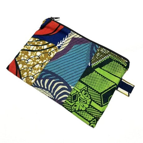 アフリカンプリント　アフリカ布　ハンドメイド　ポーチ　African print porch