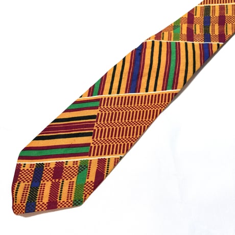 アフリカンプリント　ケンテ　ネクタイ　パーニュ　キテンゲ　African print Kente tie