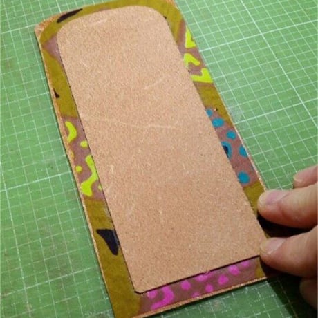 レザークラフト×アフリカ布　ハンドメイド　名刺入れ　カード入れ　カードケース　アフリカ　アフリカ布　革　雑貨