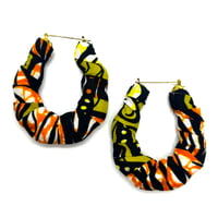 アフリカンプリント　アフリカンバンブーピアス　アフリカ布　ハンドメイド　バンブーピアス　hiphop african print