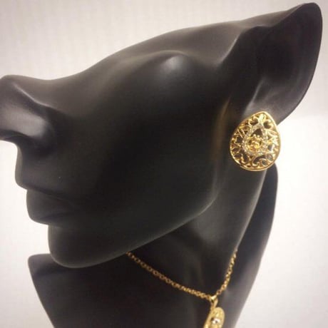 アフリカ　ガーナ　シンボル　アディンクラ　ジニャメ　18KGP　ピアス　ネックレス　Africa Ghana Adinkra Gye Nyame