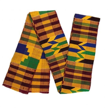 Made in Ghana 手織り　織物　エクストラロング　アフリカ　ケンテ　サッシ　飾り　インテリア　帯　Africa Kente