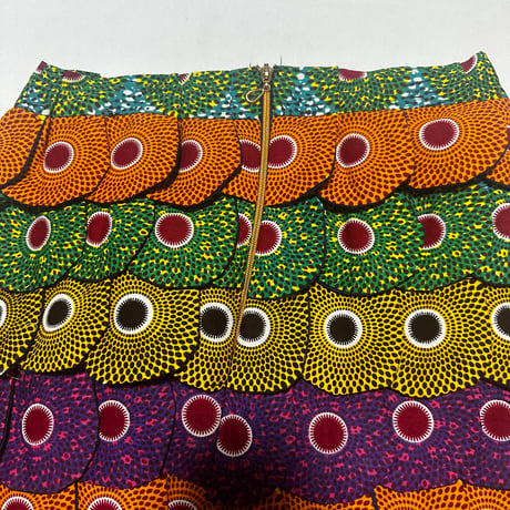 アフリカンプリント　アイ柄　カラフル　スカート　African print skirt