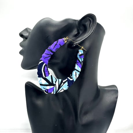 アフリカンプリント　アフリカンバンブーピアス　アフリカ布　ハンドメイド　バンブーピアス　hiphop african print