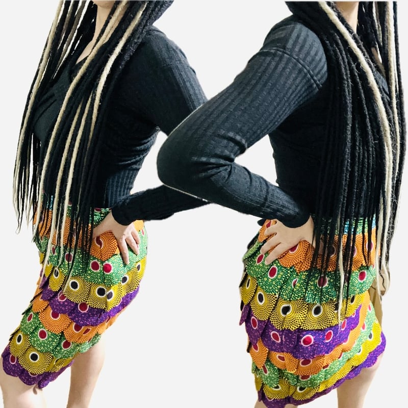 アフリカンプリント アイ柄 カラフル スカート African print アフリカンプリント アイ柄 カラフル スカート African print