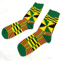 アフリカンプリント　ケンテ　靴下　ソックス　African print kente socks