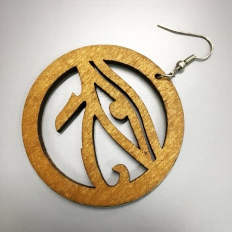 ウッド　木製　アフリカ　エジプト　Egypt　ホルス　ホルスの目　Horus　ピアス　hiphop