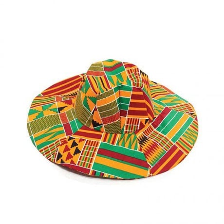 《色落ちSALE》Made in Ghana　アフリカ　ケンテ　ハット　帽子　Africa Kente