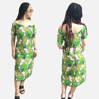 USED Made in Africa Congo アフリカンプリント　オフショルダー　ドレス　ワンピース　African print dress