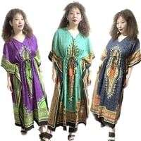 ダシキ　アフリカンプリント　カフタン　ロング　ワンピース　Africa Dashiki Kaftan