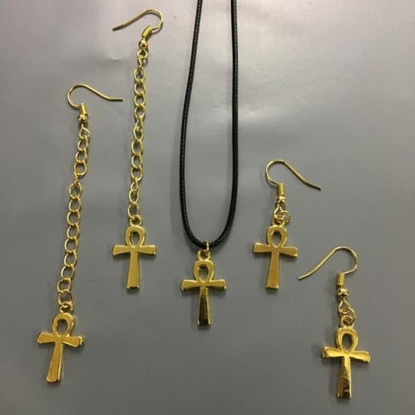 3点セット　エジプト　Egypt　アンク　Ankh　シルバー　ゴールド　ミニ　ネックレス