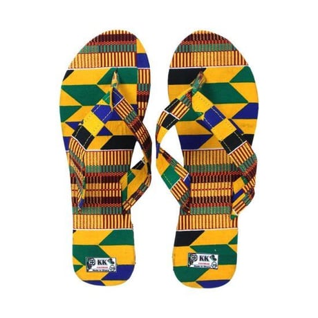 【27-27.5cm】Made in Ghana　ケンテ　サンダル　Kente african print sandals