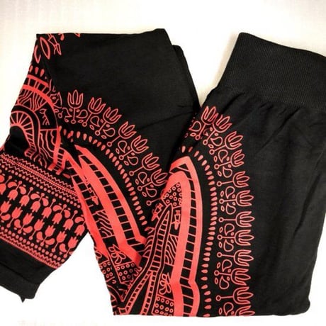 アフリカ　アフリカン　ダシキ　レギンス　Africa Dashiki leggings Red